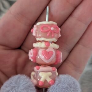 Pink and Cream Decorative Beads